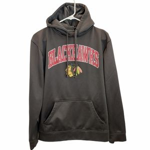 NHL Chicago Blackhawks Hockey Men's Size Small Hoodie Pullover Gray Logo